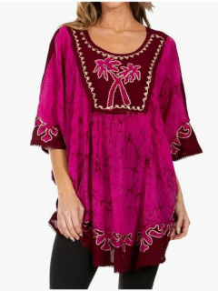 Tunika (kaftan) Lyneda - tmavě vínová (do 127 cm)