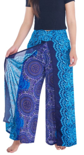 BOHO kalhoty LILIANA, vel. S-XL - TMAVĚ MODRÉ