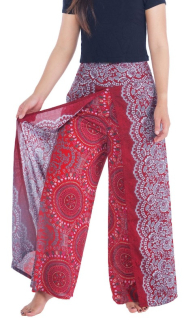 BOHO kalhoty LILIANA, vel. S-XL - VÍNOVÉ