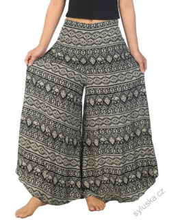 BOHO širší kalhoty AIDANY , vel. S-XL - ŠEDÉ