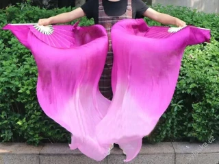 Vějíře hedvábné 1.5m - MAGENTA duhové