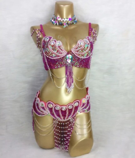 SKLADEM - Orient set GAMILAH, vel. 36, pás 85 cm - TMAVĚ RŮŽOVÝ