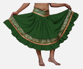 BOLLYWOOD sukně zdobená PARI- TMAVĚ ZELENÁ