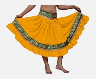 BOLLYWOOD sukně zdobená PARI- ZLATOŽLUTÁ