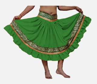 BOLLYWOOD sukně zdobená PARI- ZELENÁ