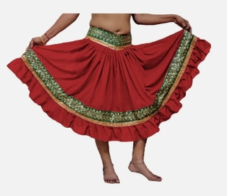BOLLYWOOD sukně zdobená PARI- VÍNOVÁ