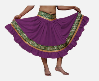 BOLLYWOOD sukně zdobená PARI- FIALOVÁ