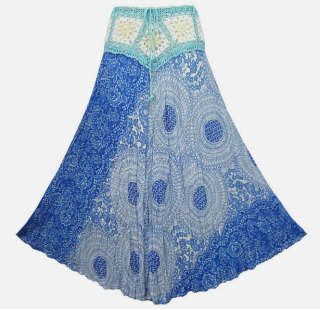 Sukně ELENIA (1) s krajkou (92 cm) - MODRÁ