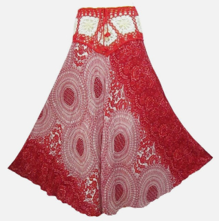 Sukně ELENIA (1) s krajkou (92 cm) - ČERVENÁ