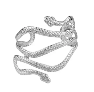 SKLADEM - Náramek na paži - HAD - stříbrný