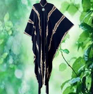 Boho batikovaný KAFTAN dlouhý (13) - výstřih do V