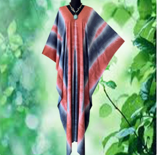 Boho batikovaný KAFTAN dlouhý (18) - výstřih do V