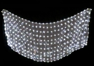LED hedvábný ZÁVOJ - BÍLÝ - 200x90 cm