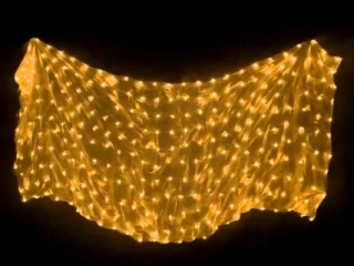 LED hedvábný ZÁVOJ - ORANŽOVÝ - 300x114 cm