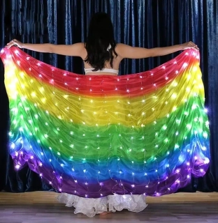 LED hedvábný ZÁVOJ - MULTICOLOR - 250x110 cm