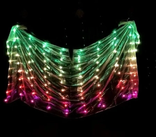 LED hedvábný ZÁVOJ - MULTICOLOR - 200x100 cm