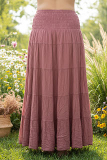 SKLADEM - XXL Dlouhá sukně 105 cm - pružný pas - AMARANT (1)