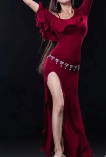 Belly dance šaty HELA (dospělé), VÍNOVÉ - vel. S/M/L