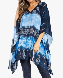 Tunika (kaftan) DAVINA - MODRÁ (obvod do 129.5 cm)