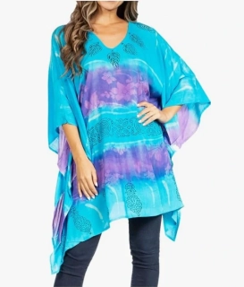 Tunika (kaftan) DAVINA - TYRKYSOVÁ  (obvod do 129.5 cm)