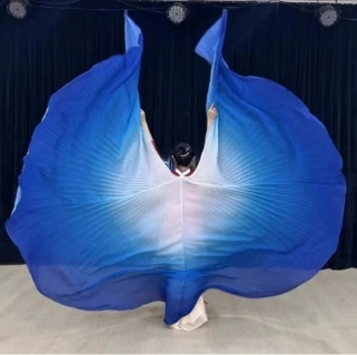 Šifonová křídla ISIS ultra velká (145 cm) - bez rozparku - MODRÁ RUHOVÁ