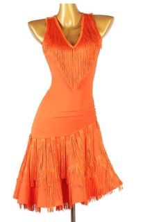 Latino šaty FRANCI, vel. S až XXL - ORANŽOVÉ
