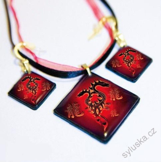 Souprava přívěsku a náušnic - DRAGON
