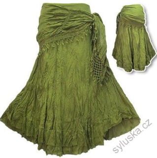 Sukně NINA - OLIVOVĚ ZELENÁ  (87.5 cm)